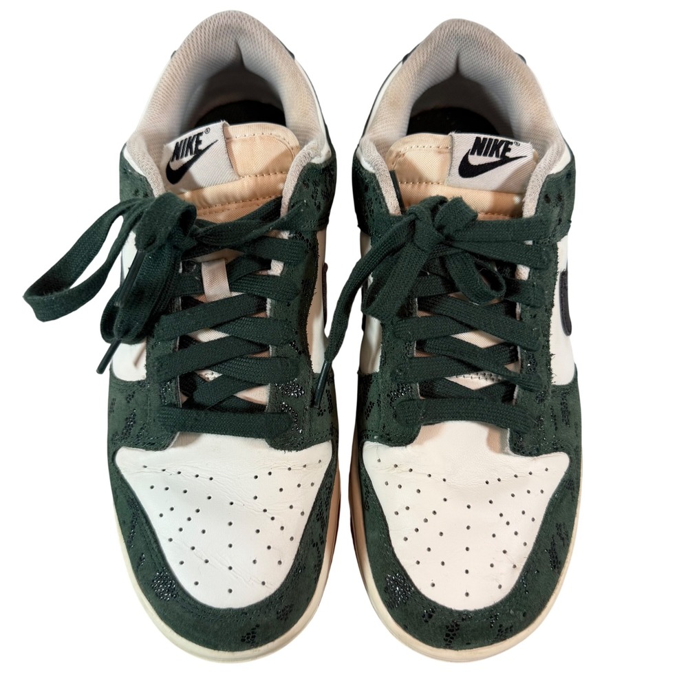Nike Dunk Low Gorge Green White Pattern Sneakers Womens 9.5